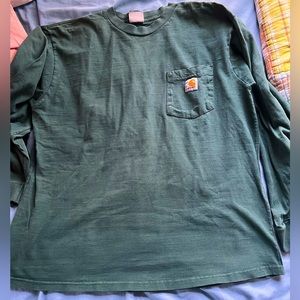 Vintage Carhartt long sleeve pocket tee green M
